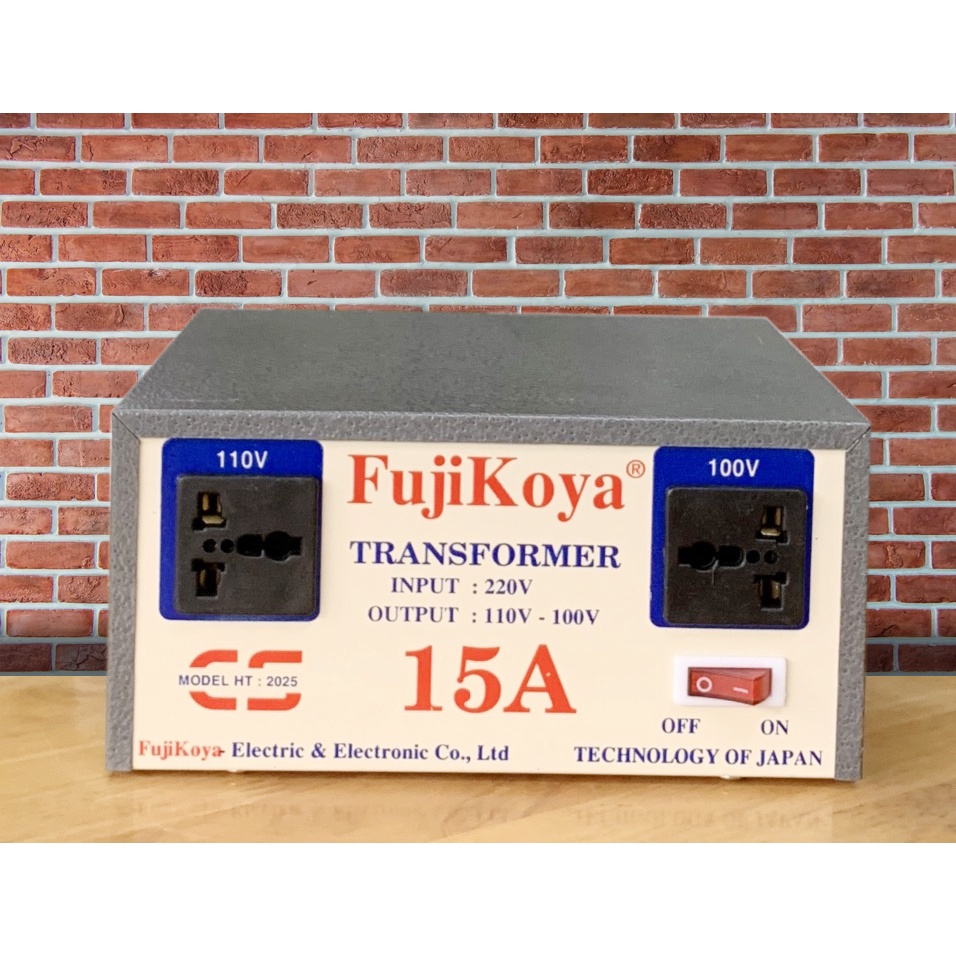 Biến Áp FujiKoya Chuyển Điện 220V Ra 110V-100V (Công Suất 15A) Dùng Cho Hàng Nội Địa Nhật Mỹ
