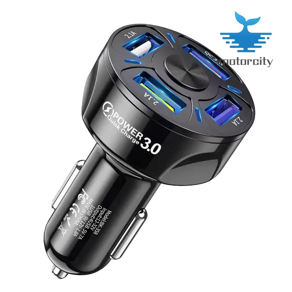 4 Port Car Charger Fast Charge Quick Charge 35W Car Lighter Adapter Fast