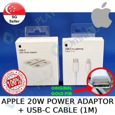 [ORIGINAL] APPLE 20W USB-C POWER ADAPTER / CHARGER + USB-C TO LIGHTNING CABLE (1m)