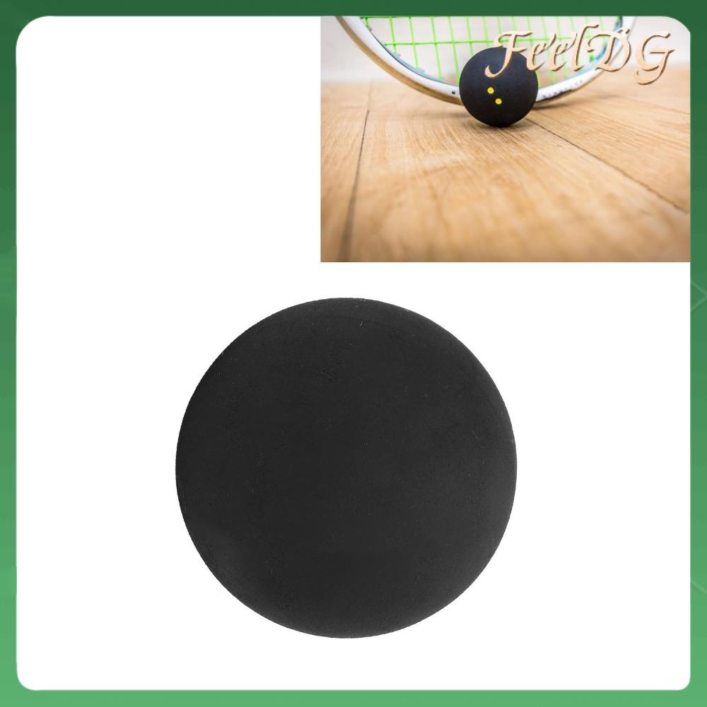 FEELDG Chấm vàng đôi Bóng cầu Đen 40MM Bóng tập luyện Squash Dụng cụ vợt cầu lông Bóng cầu cao su Thực hành đào tạo