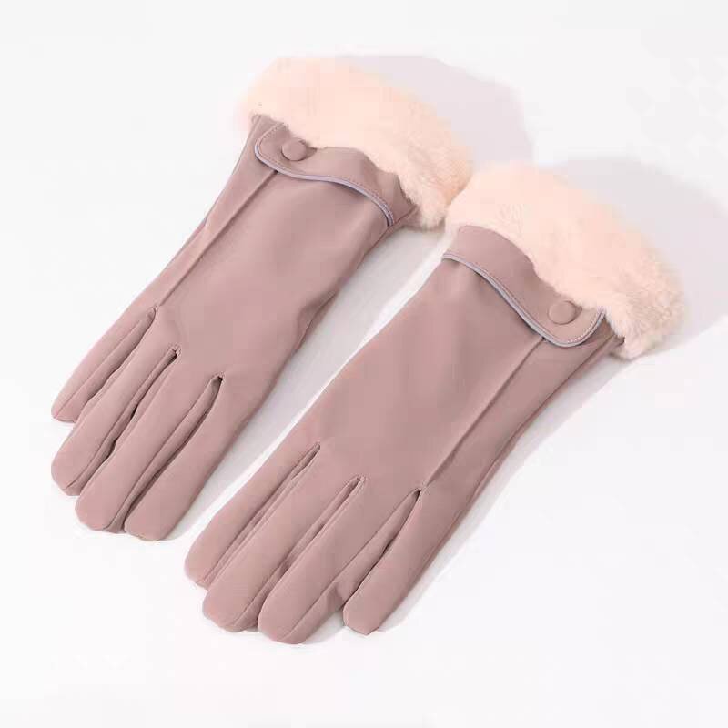 TOPCOAT ถุงถุงมือกันหนาวมีเฟอร์ที่ข้อมือสำหรับผู้หญิง สามารถทัชสกรีนได้ กันเปียก กันชท้น ใส่เล่นหิมะได้ (1 คู่) Freesize ราคา 390 บาท*ส่งฟรี