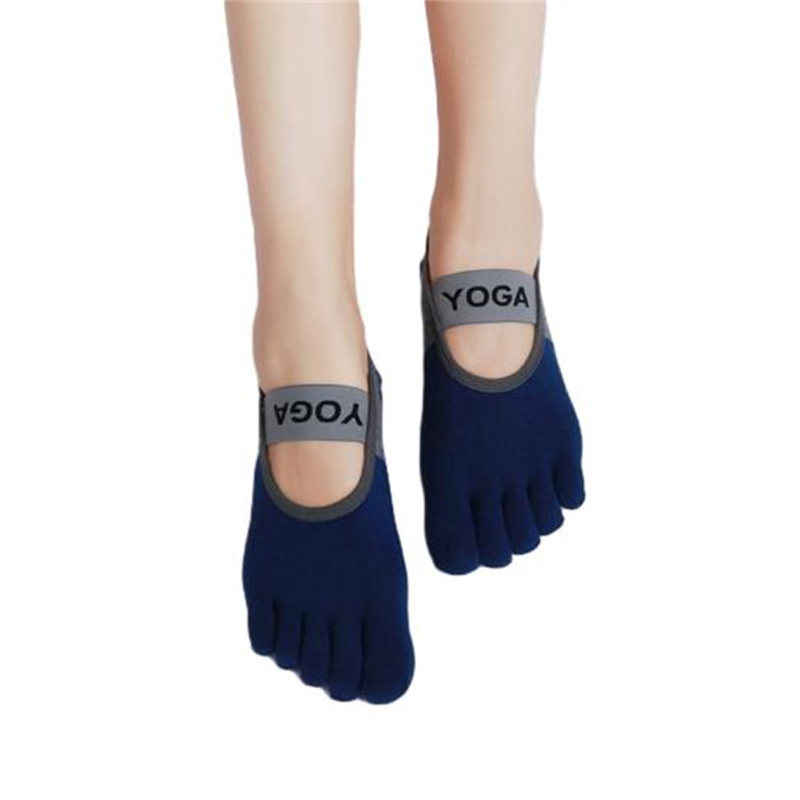 Women Men Yoga Socks With Grips Straps, Non Slip Yoga Socks Full Toe Grip Socks Non Skid Grip Cotton Socks For Pilates Pure Barre Ballet Dance Barefoot Workout ราคา 85 บาท*ส่งฟรี