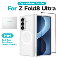 Benks for Samsung Galaxy Z Fold 8 Ultra Case with Screen Protector & Hinge Protection Magnetic Clear Phone Case Anti Yellowing Shockproof Protective Bumper Transparent Cover Crystal Grand Combo