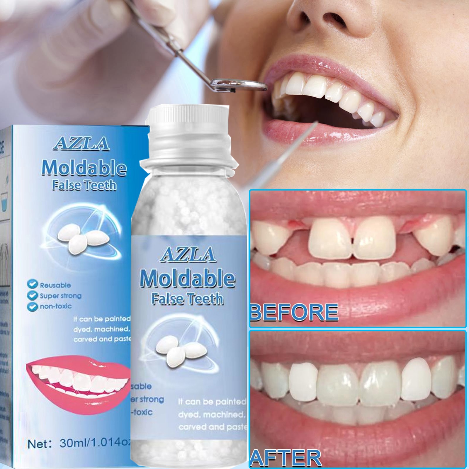 MOMO STORE EELHOE 30g False Teeth Solid Denture Tooth Repair Granules