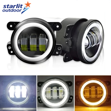 2 Pieces 4 Inch Led Fog Lamps | 3 Full Ring Lenses | 2 Colors (White & Yellow) | 60W | Suitable for Off-Road, Motorcycles, Cars & Jeep Wrangler Cod Harga 119,500 rupiah*Gratis Ongkir