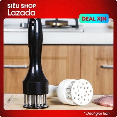 Dần thịt inox làm mềm thịt siêu nhanh, xiên bì, xăm bì heo quay - Dụng cụ dần thịt thông minh Meat Tenderizer