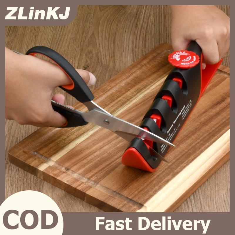 ZLinKJ Dụng cụ mài dao nhà bếp 4 trong 1-Dụng cụ mài 3 giúp sửa chữa phục hồi và đánh bóng lưỡi