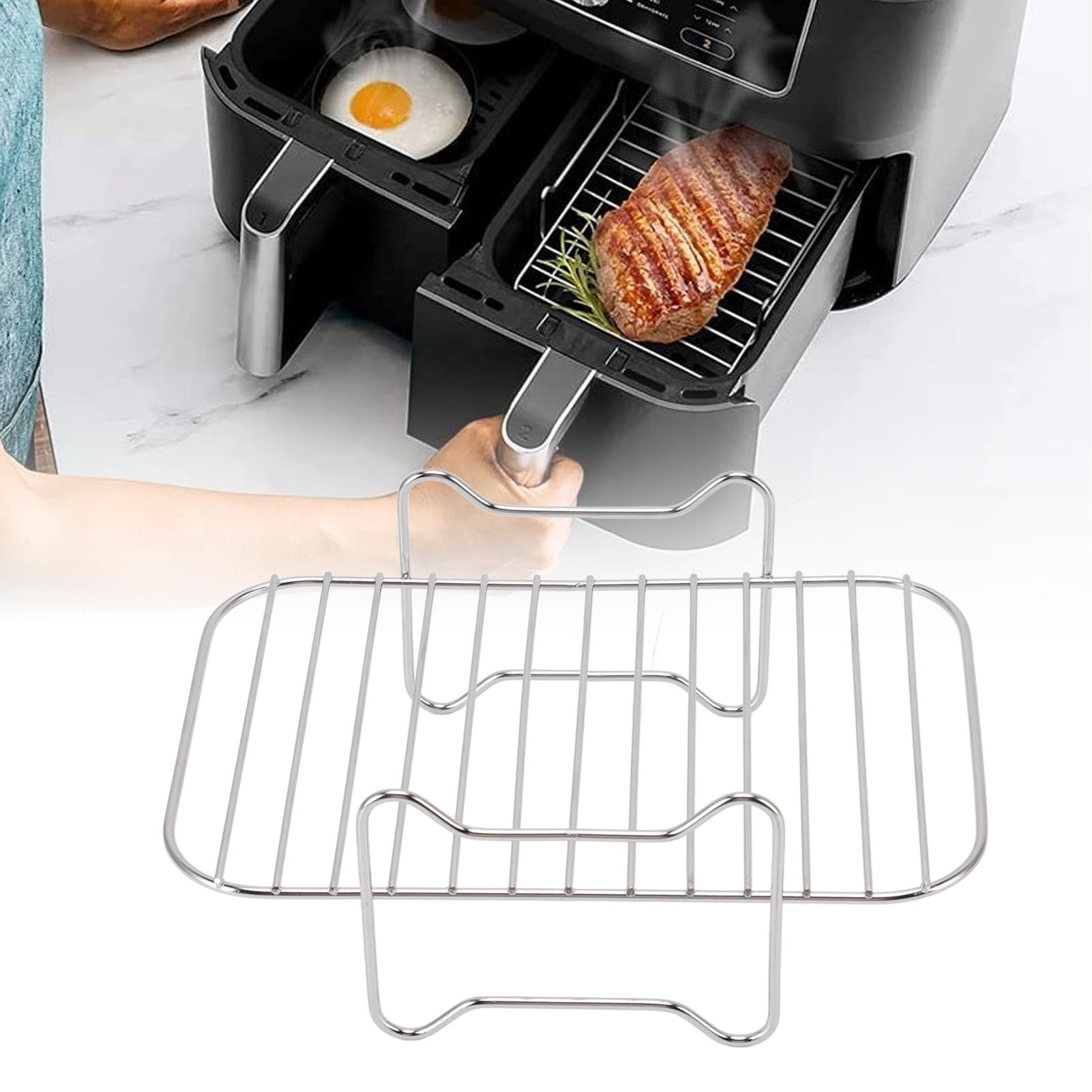 Nồi chiên giá thép không gỉ Nồi chiên vỉ nướng đánh bóng bên ngoài cho hộ gia đình