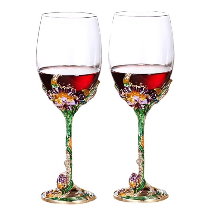 350-1500ml Iris Enamel Goblet High Quality 2PCs Red Wine Sparkling Cup Wedding Valentine Gift Wine Decanter Art Drinkware fulujiu50 ราคา 1,313 บาท*ส่งฟรี
