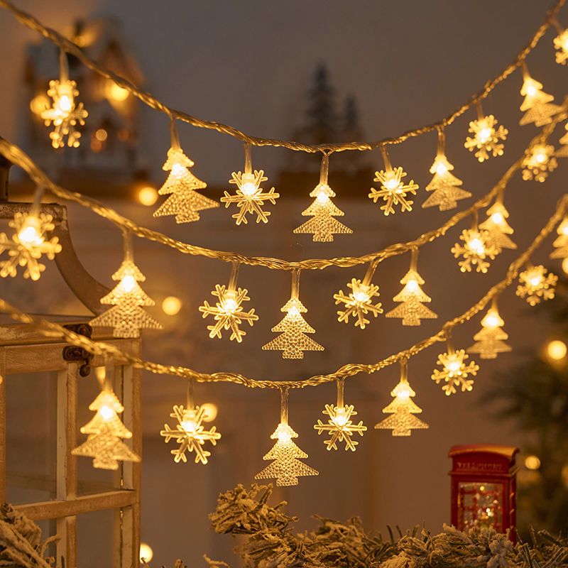 1.5M Christmas LED String Lights / Snowflake Star Garland Fairy Lights / Xmas Tree LED Lights Garland Pendant Ornament / New Year Christmas Party Decoration Lighting