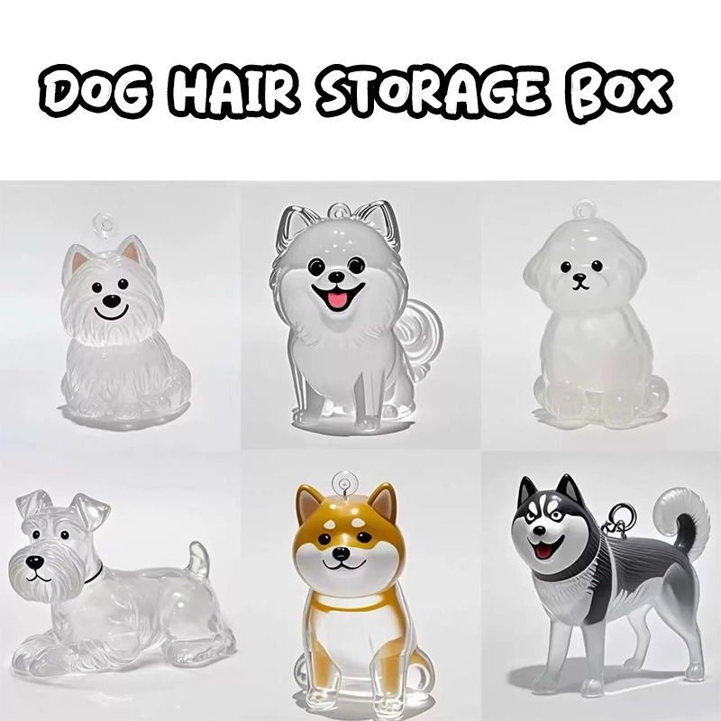 PICOK Rõ ràng Puppy tóc tưởng niệm lưu niệm viên nang pet của chó lông container tự làm mặt dây chuyền Keychain trang trí vật nuôi những người yêu thích nhà hiển thị Quà Tặng