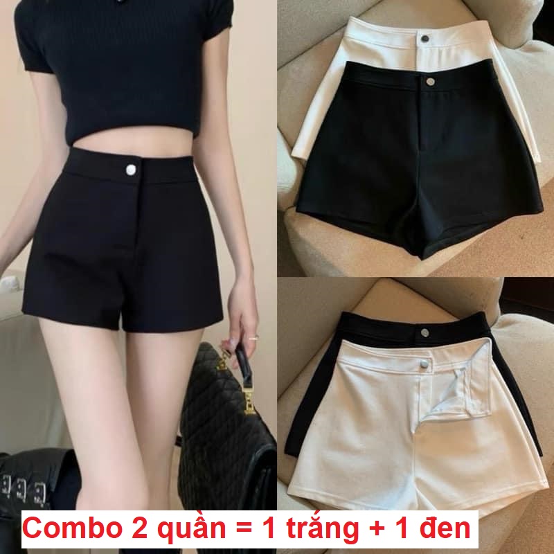 Quần short nữ lưng cao Chất Umi Co Giãn Cúc Cài Khóa Giữa 2 túi sau dáng ngắn kiểu dáng Short Dance Skiny năng động