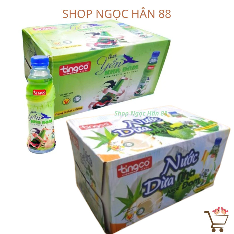 Thùng 24 chai Nước TINGCO đủ vị Yến Nha Đam/ Nha đam chanh dây/trà thảo dược... x 500ml