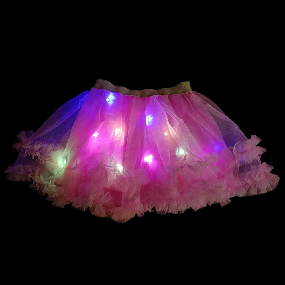QUNJINGCH Đèn LED Váy nhảy Giáng sinh Thắp sáng Váy công chúa ballet Thời trang Đồ dùng tiệc tùng Tutu phát sáng Trẻ em - 5
