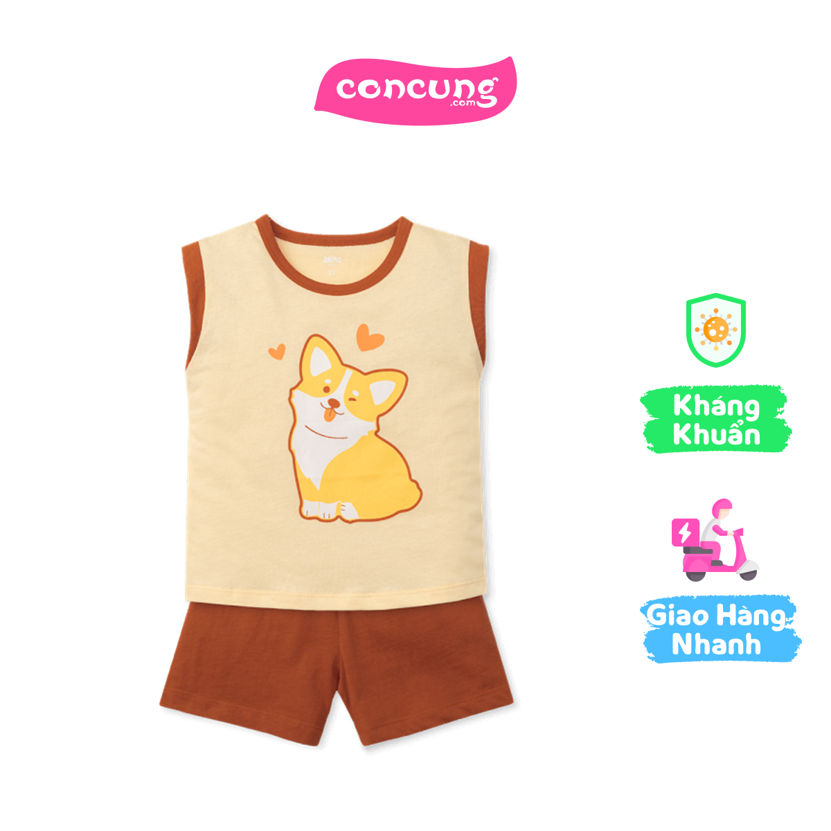 Bộ bé gái ngắn Animo Easy LU0725033 (2Y,Hồng,TT02)