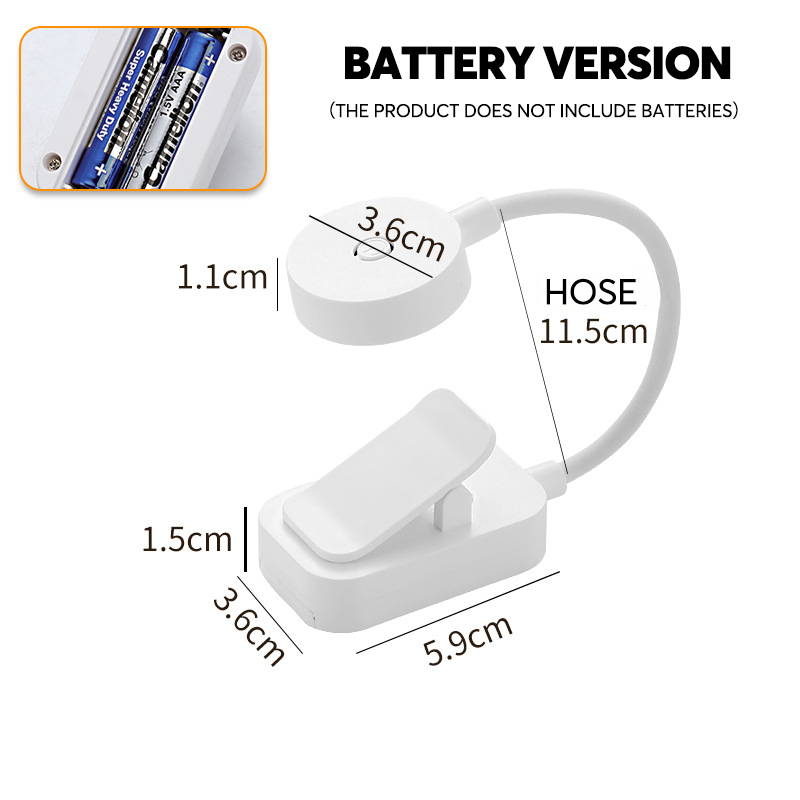 Portable Clip Type LED Brightness Adjustable Small Desk Light - Flexible Bendable Eye Protection Reading Book Lamp