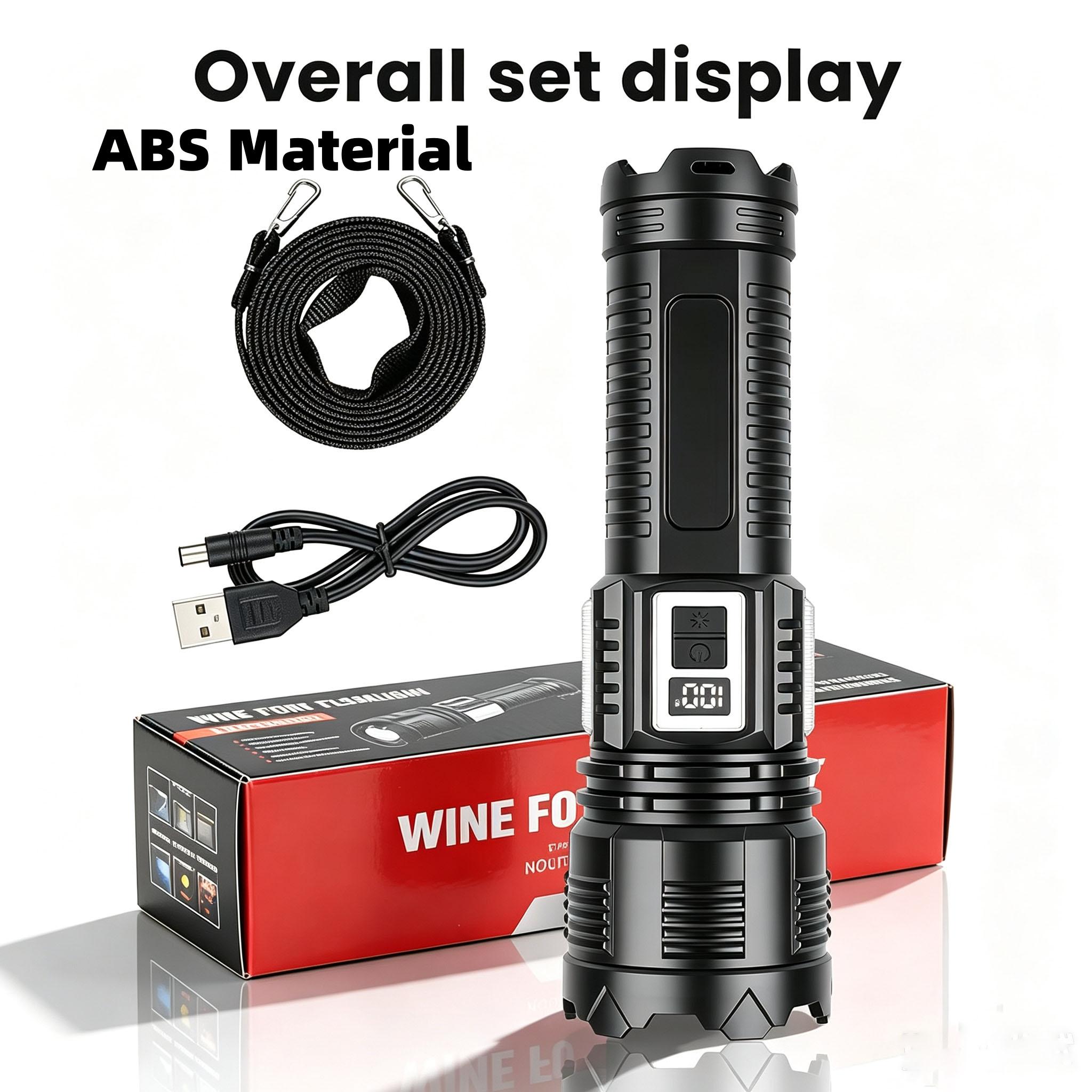[COD] 100000LM Long Range Lampu Suluh Torch Light Powerful Portable Flashlight Lampu Boleh Zum Aluminum alloy Solar charging Built-in High Capacity Battery IP64 Kalis Air Suitable for Outdoor Hunting Camping Kecemasan 4KM LED