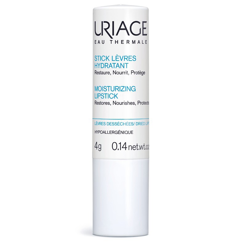 SON DƯỠNG MÔI URIAGE STICK LEVRES HYDRATANT - với thành phần dầu lưu ly, bơ giúp bảo vệ và tái tạo da. Bơ hạt mỡ dưỡng ẩm, nuôi dưỡng làn môi, Stearyl Glycyrrhetinate làm dịu, làm liền da. Không chứa chất bảo quản, an toàn
