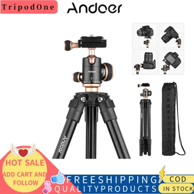 【fast shipments】Andoer Q160SA Tripod Stand for Phone Camera with Panoramic Ballhead Bubble Level Adjustable Height for DSLR Digital Cameras Camcorder Mini Projector Compatible with Canon Nikon Sony