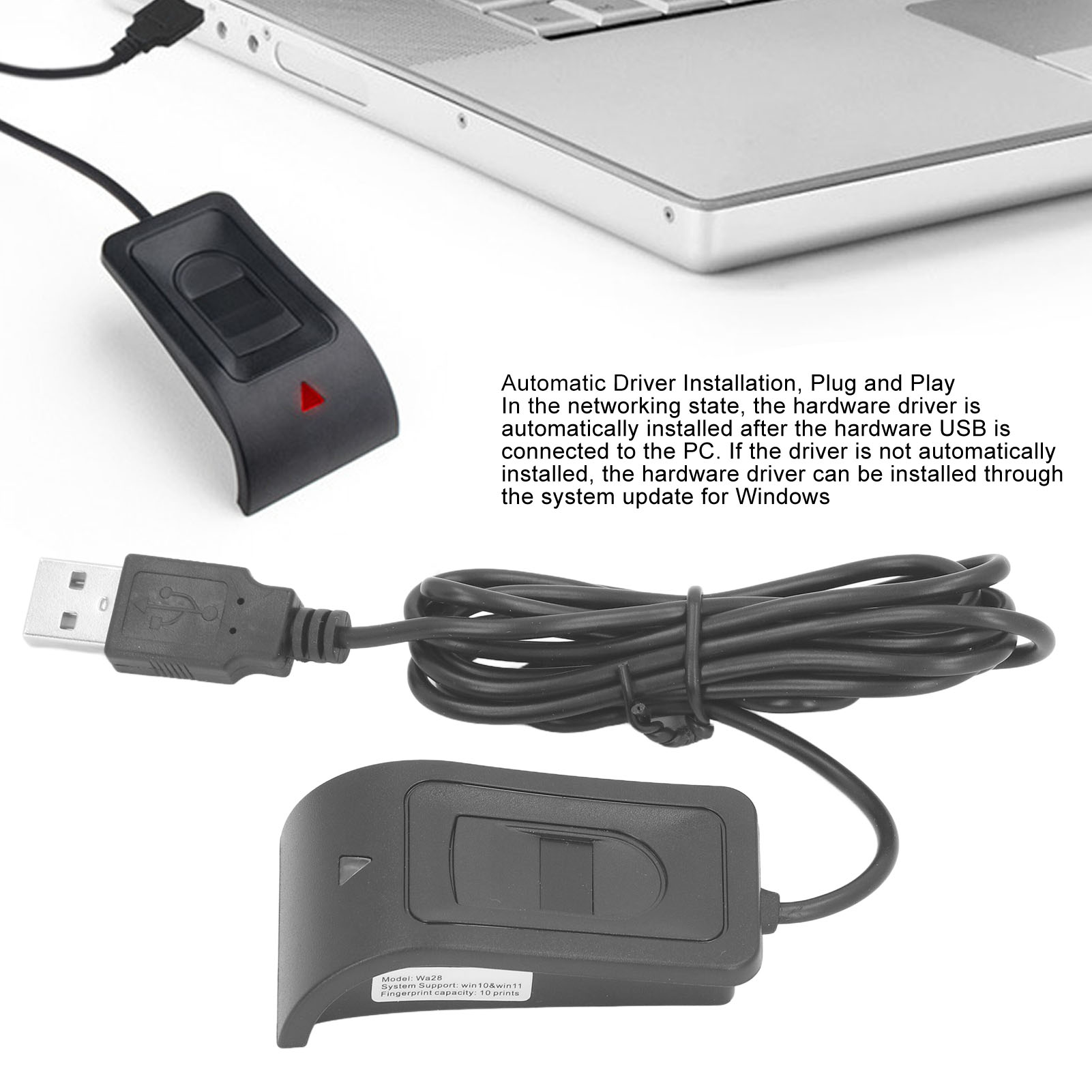 Máy đọc vân tay wa28 nối cáp USB Plug and Play Máy quét dấu vân tay nhận dạng sinh trắc học