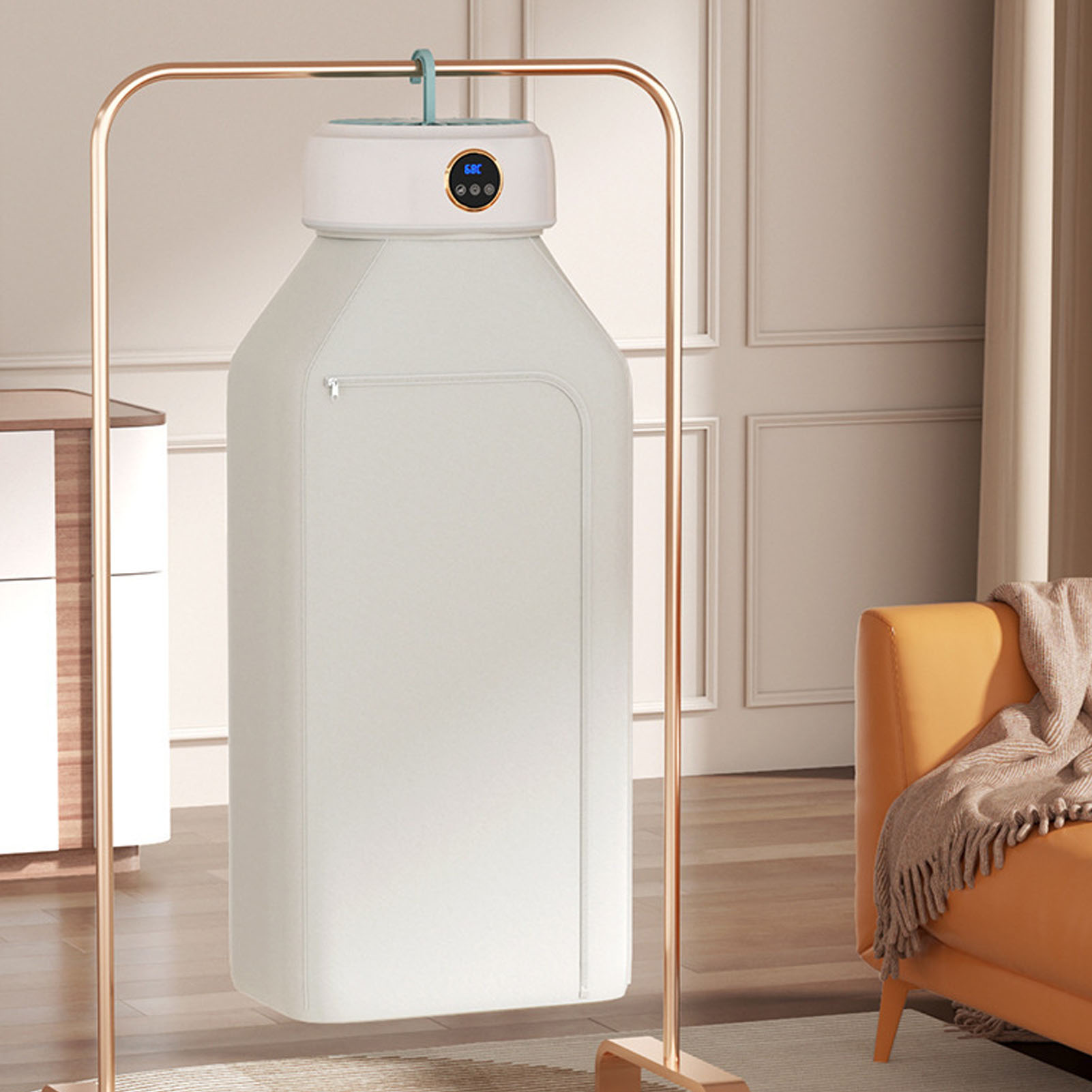 Máy sấy mini có thể gập lại Máy sấy quần áo chạy điện cầm tay có hẹn giờ Máy sấy nhanh an toàn cho du lịch tại nhà Ký túc xá Máy sấy giặt với thiết kế thông minh (phích cắm US) - 1