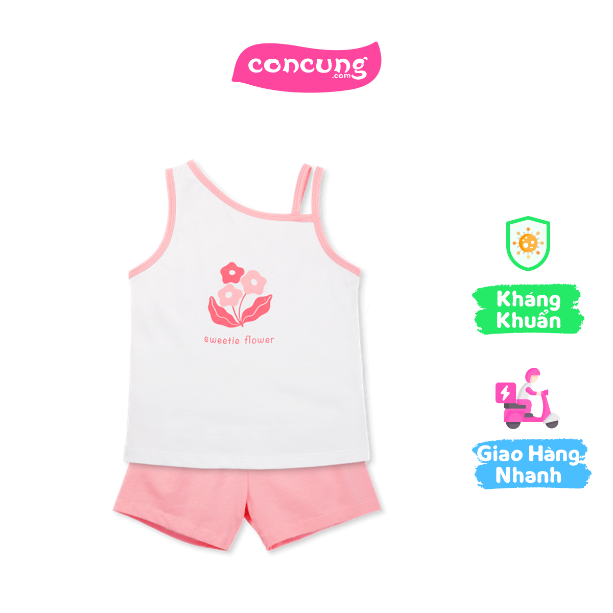 Bộ bé gái ngắn Animo Easy LU0825068 (4Y,Kem,TT03)