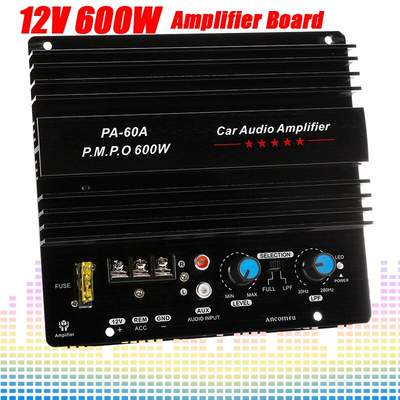 12V 600 Wát Mono Bộ khuếch đại âm thanh Board loa siêu trầm xe ô tô âm thanh Bass khuếch đại công suất amplificador mạch điện bộ phận