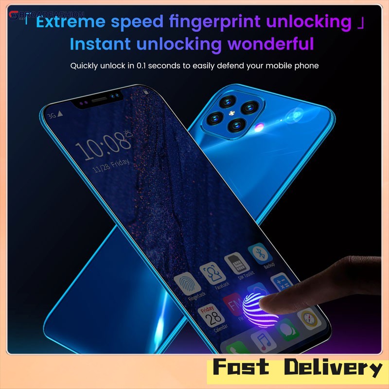 Broadfashion i12 6.7Inch Large Screen Phone Notch Screen Android Quickly Unlock Smartphone(10+512G) ราคา 2,589 บาท*ส่งฟรี