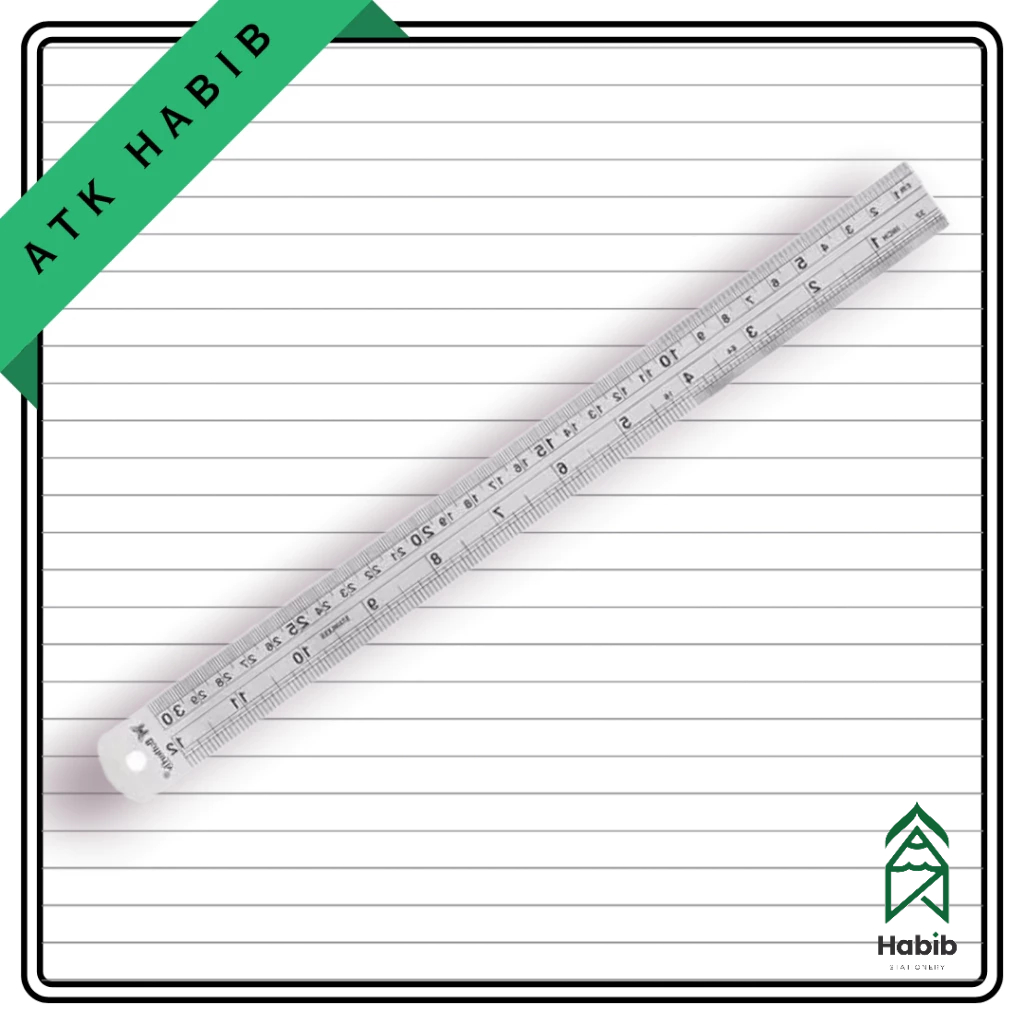 Penggaris Besi 30 cm Butterfly / Stainless Steel Ruler / Garisan Premium