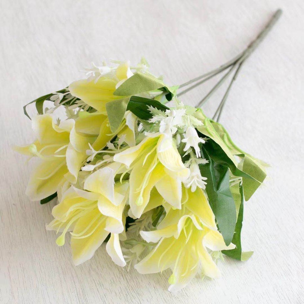 KOREAN BUNGA PLASTIK LILY 735 BUNGA HIAS PLASTIC ARTIFICIAL BUNGA ARTIFISIAL MURAH