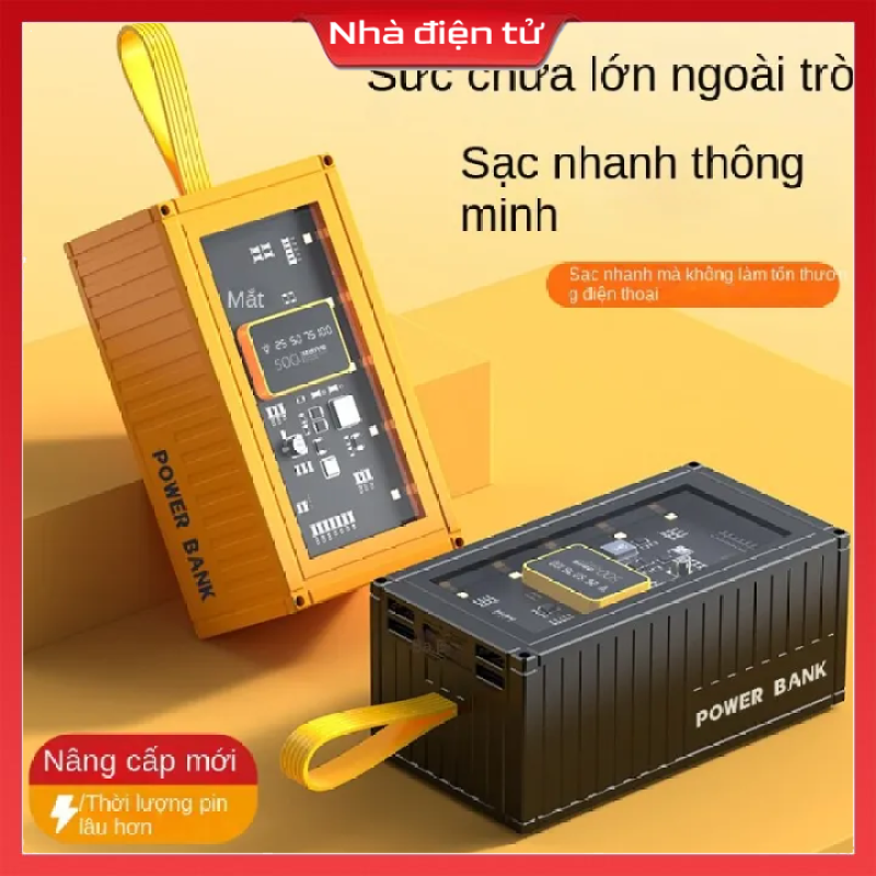 Sạc pin dự phòng nhanh 50000mAh, 4 cổng sạc đầu vào, 2cổng USB sạc nhanh, 10W Sạc nhanh, hiển thị dung lượng kỹ thuật số