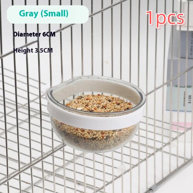 [HUSTOM] COD Bird Feeding Bowl Detachable Transparent Bowl Plastic Food Cup For Cage Convenient Hanging Seed Water Feeder For Parrots - 5