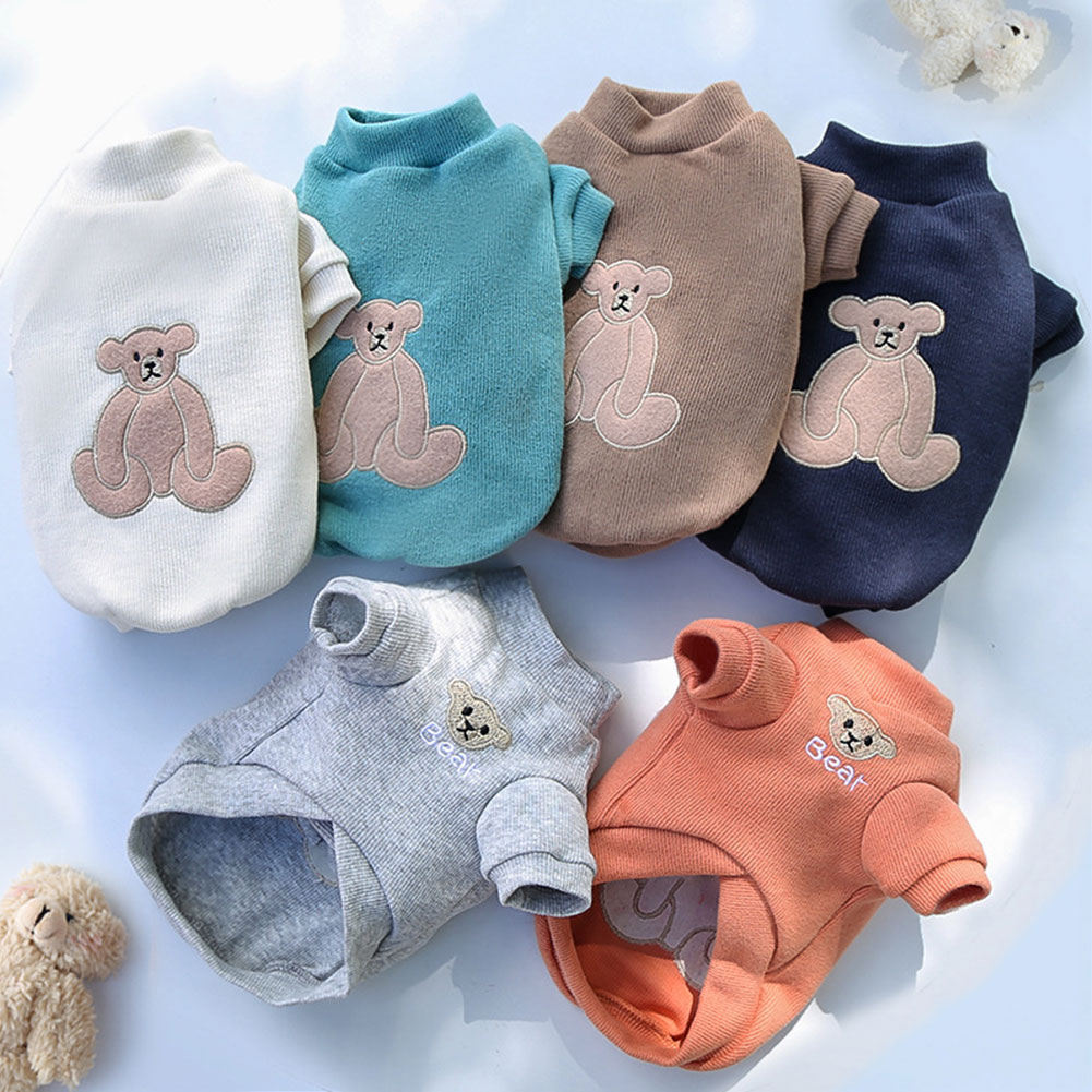 Juanya gấu thời trang patttern họa tiết cún cưng Mèo T-Shirt tinh khiết bông quần áo cho chó cho pháp Bulldog nhỏ Mediun chó mềm mại thoáng khí
