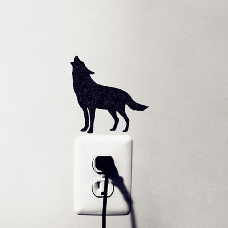 Husky Siberian hú Sói hình dán tường, đèn treo tường trang trí công tắc Sticker