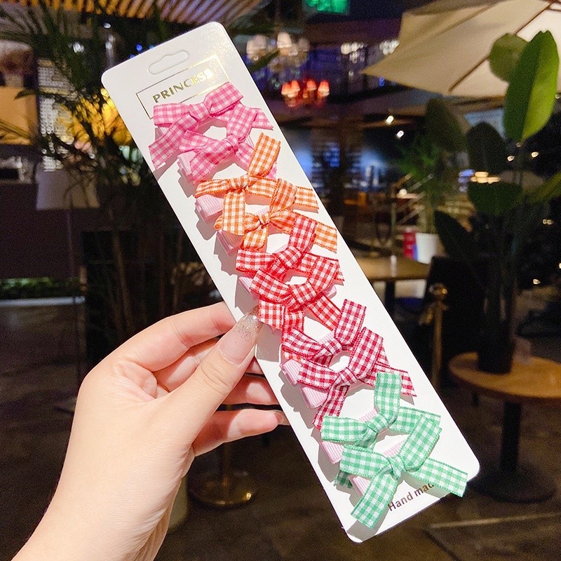 【ZEVER】Bộ 10 kẹp tóc cho bé gái nơ xinh xắn nhiều màu kẹp tóc nhỏ xinh xắn kiểu Hàn Quốc