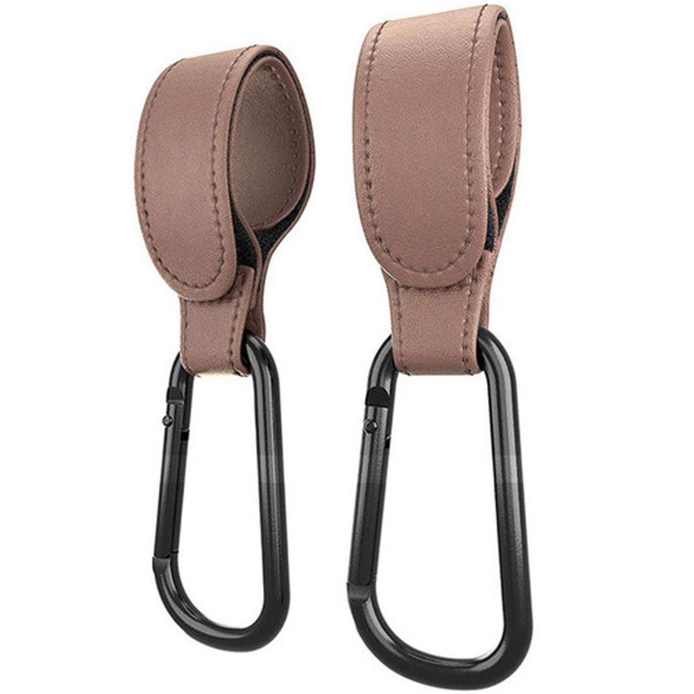 RUNNA Tiện lợi 1/2 Cái Hợp kim nhôm Carabiner Xoay 360 độ Da PU Phụ kiện xe đẩy Dụng cụ xếp giỏ hàng Móc xe đẩy Móc xe đẩy cho bé Kẹp móc xe đẩy