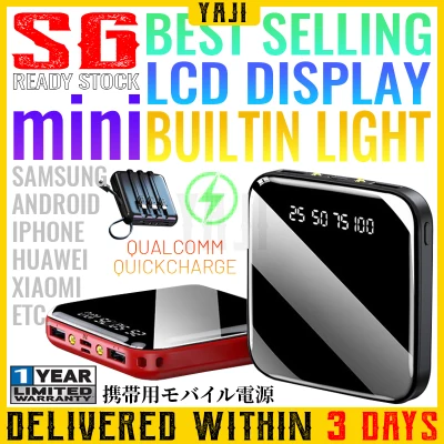 [SG Ready Stock] Fast Charging Mini Power Bank 20000mAh Portable Digital Display Built-in 4 Cables Large Capacity Power Supplyz