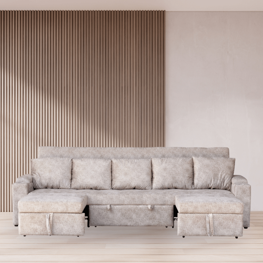 Happy-Shoping PULITO โซฟาปรับนอนและปรับ L ซ้ายขวาได้ รุ่น Cetus ขนาด 310x105x85ซม. พร้อมหมอนอิง สีน้ำตาล ถูกเเละดีที่นี่ที่เดียว ราคา 27,480 บาท*ส่งฟรี