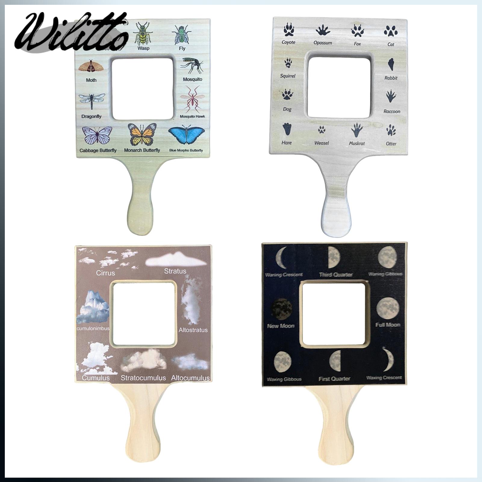Nature Guide Finder Nature Exploration Tools 4pcs Wooden Nature Viewfinder Set for Kids Outdoor Animal Leaf Cloud Moon Identification Tool Educational Nature Guide Frame for Boys Girls Exploration ราคา 151 บาท*ส่งฟรี