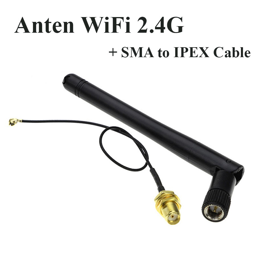 Anten - Ăng ten WiFi 2.4Ghz kèm cáp chuyển SMA sang IPEX