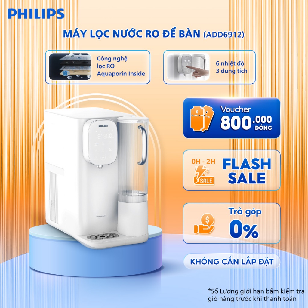 Máy Lọc Nước RO Để Bàn NÓNG-LẠNH PHILIPS ADD6912 màu trắng, Công nghệ lọc Aquaporin Inside®