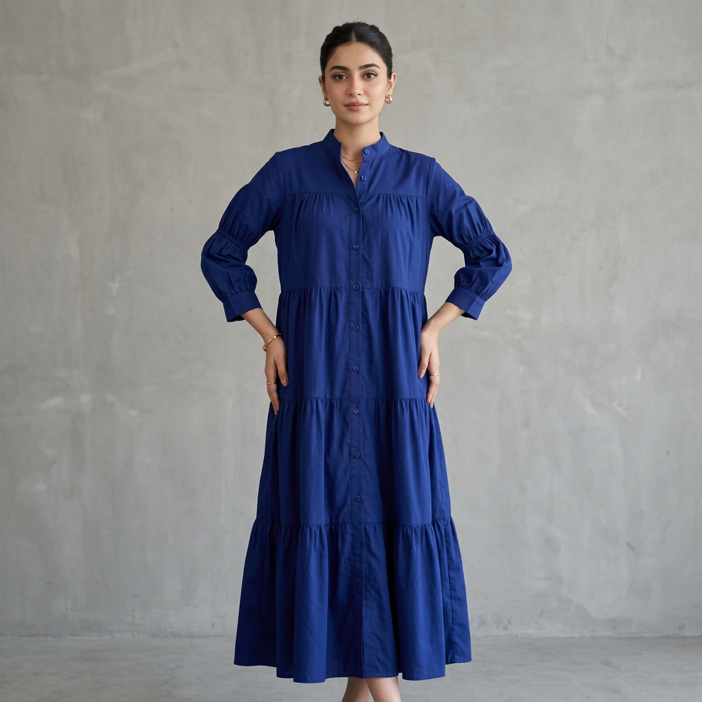 Dealistaan Most Demanding Design Stitched Western Style Panel Work Long Frocks For Women