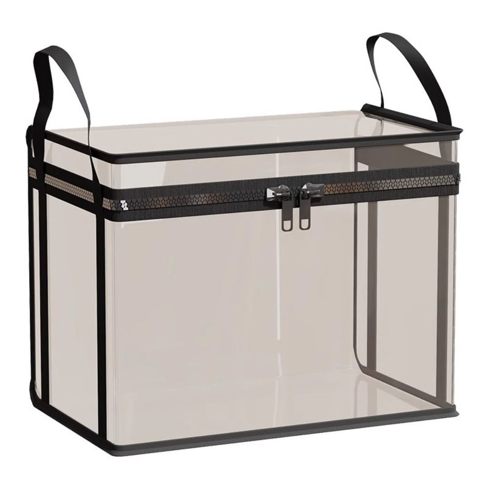 RUOANE Large Capacity Stuffed Toy Storage Box PVC Clear Plush Toy Storage Bag Dustproof Folding Basket Doll Organizing Bag Collection Container