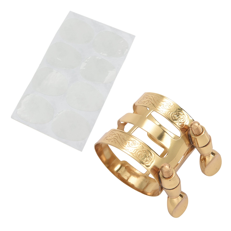8Pcs Alto/Tenor Saxophone Sax Mouthpiece Patches Pads Cushions 0.3mm & 1 Pcs Alto Sax Clarinet Mouthpiece Ligature Clip