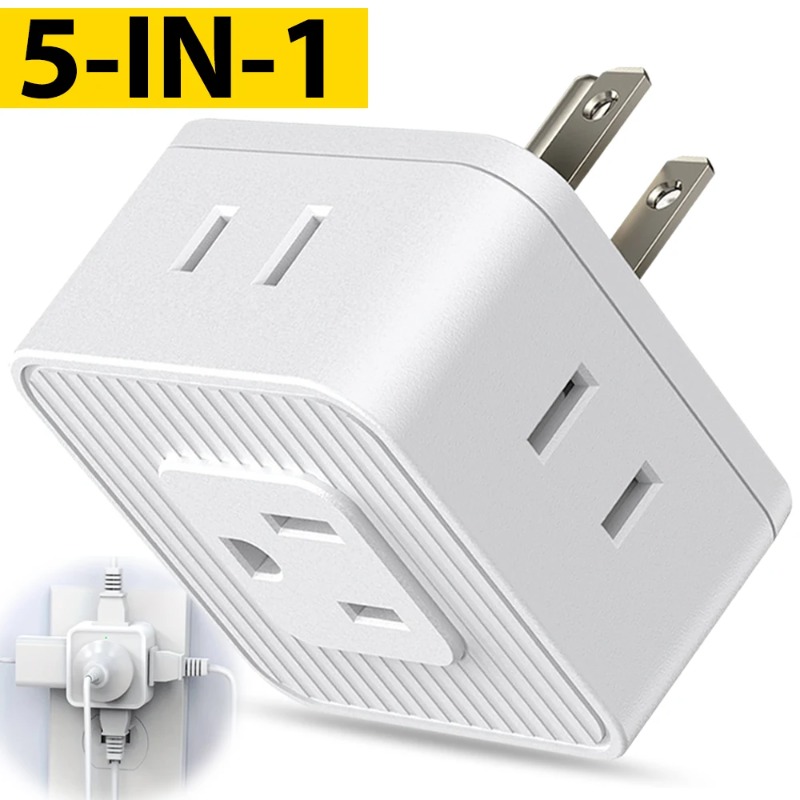 5 trong 1 nhiều phích cắm cửa hàng Extender giắc cắm kiểu mỹ nhỏ Ổ cắm điện ổ cắm Splitter ổ cắm trên tường Expander Adapter du lịch nhà