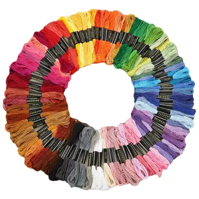 100 Skeins Cross Stitch Embroidery Floss Sewing Crafts Threads 8m 8.75yard Length for DIY Craft Project 100 Colors Sent at Random - intl