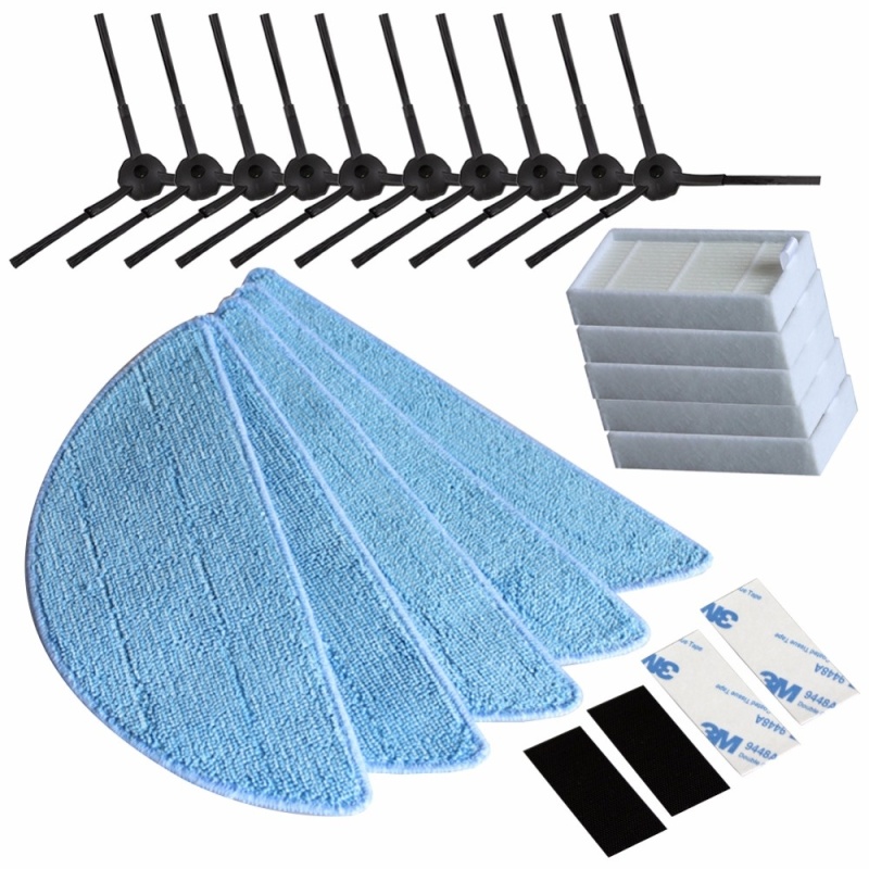 10pcs side Brush+5pcs hepa Filter+5pcs Mop Cloth+4pcs Velcro for chuwi ilife V5 V3 series parts ilife v5pro X5 v5s ilife v5 pro - intl Singapore