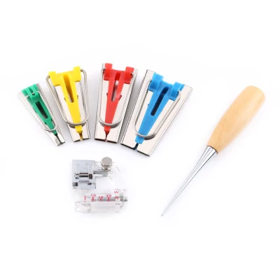 6pcs Bias Tape Maker Kit 6/12/18/25mm Binding Tool Accessories Guide Strip Sewing Quilting - intl
