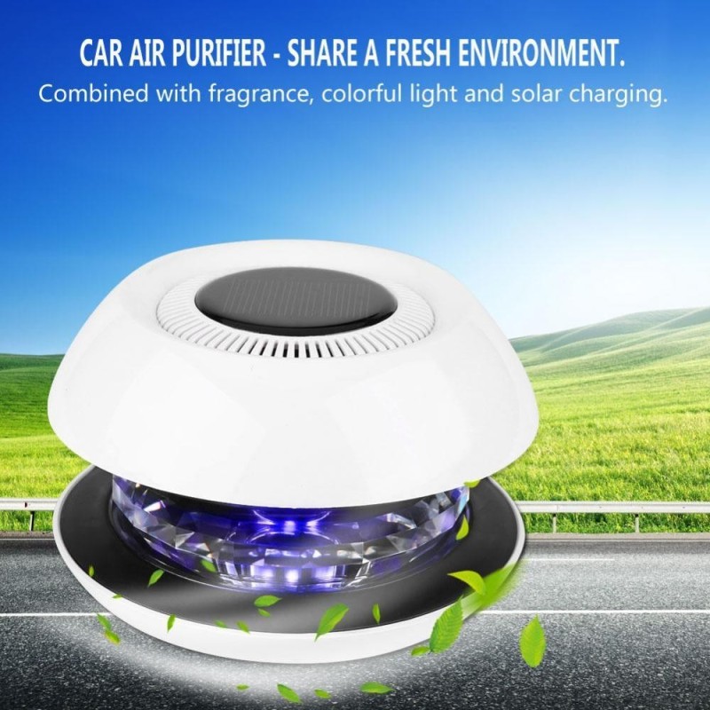 Car Solar Air Purifier Ionizer Cleaner Aromatherapy Anion Sterilization for Vehicle Home Office - intl Singapore