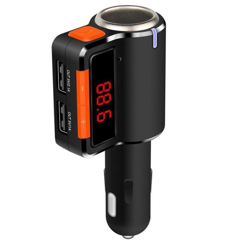 hogakeji Wireless Bluetooth FM Transmitter Dual USB Car Charger Adaptor LED Display Modulator MP3 Player Hands Free Calling for Smart Phones and Tablets - intl Singapore